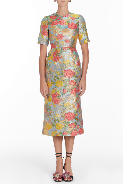 Markarian NY Gladys Floral Jacquard Midi Dress