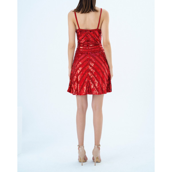 Barrus London V-Neck Sequinned Mini Dress