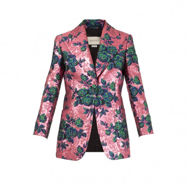 Gucci Metallic Floral Embroidered Trouser Suit