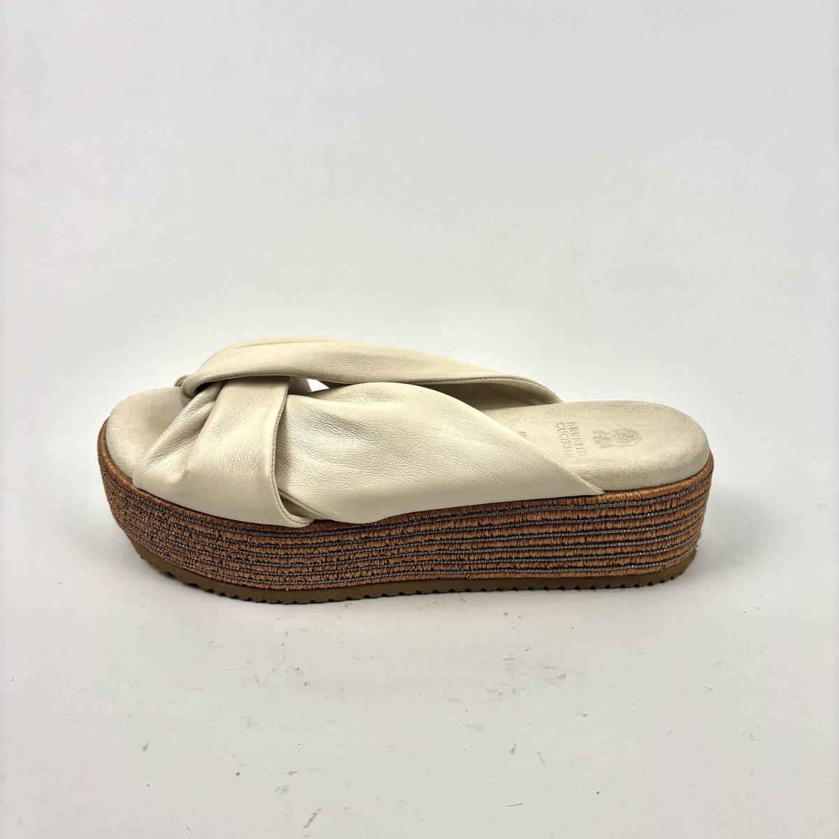 Brunello Cucinelli Brunello Cucinelli Leather Platform Slides