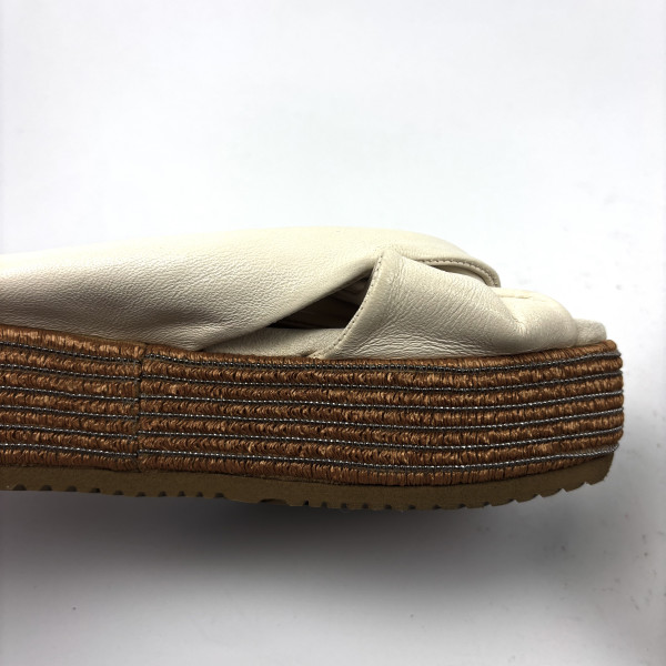Brunello Cucinelli Brunello Cucinelli Leather Platform Slides