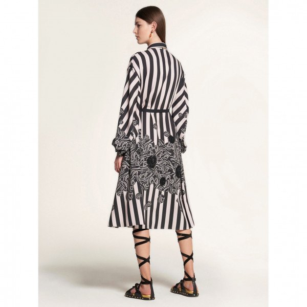 PORTS 1961 Embellished Stripe-Print Shirt Dress