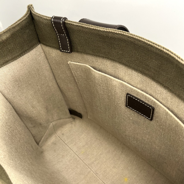 Chloé Chloé Khaki Canvas Woody Tote Bag
