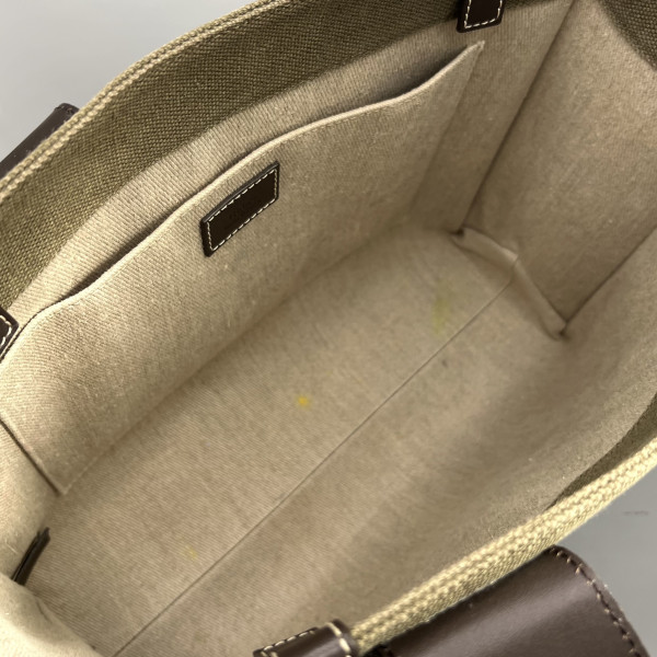 Chloé Chloé Khaki Canvas Woody Tote Bag