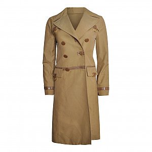 Belle Du Jour' 100% Leather Trench Coat In Rosso, Santinni
