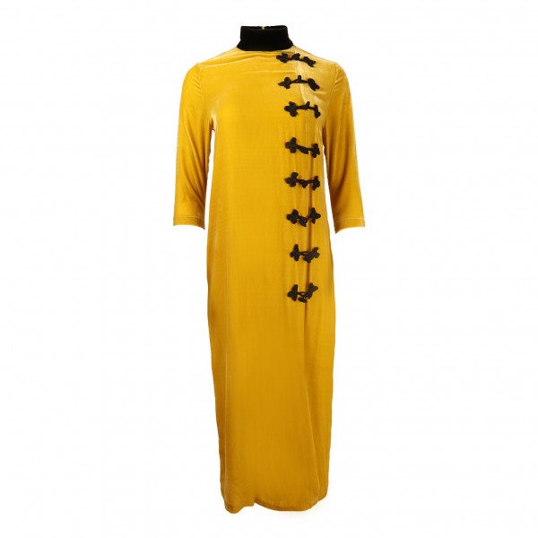 In The Mood For Love Velvet Midi Oriental Dress