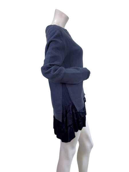 Louis Vuitton Navy Knit Top with Flared Hem