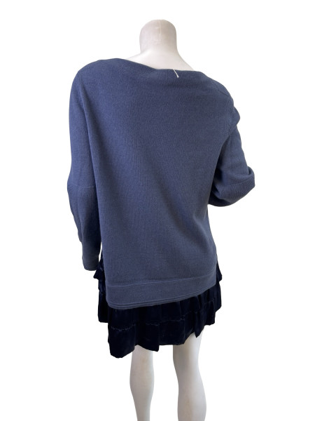 Louis Vuitton Navy Knit Top with Flared Hem