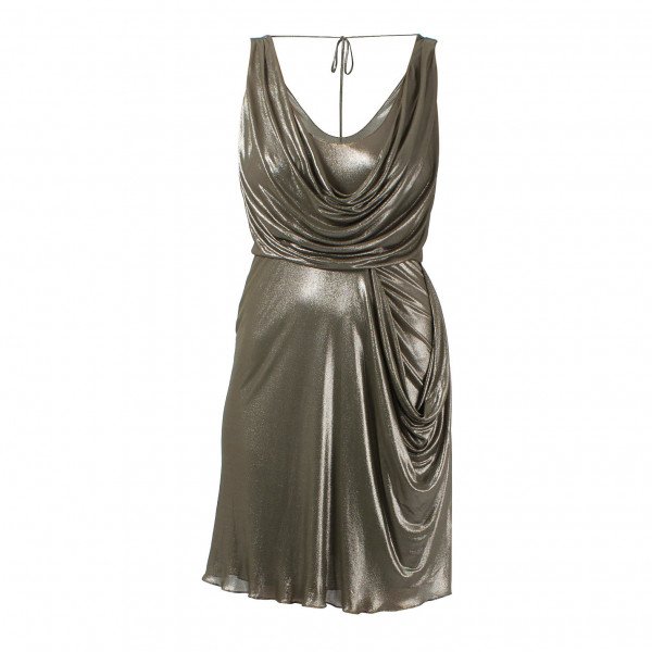 Jenny Packham Metallic draped  Mini Dress