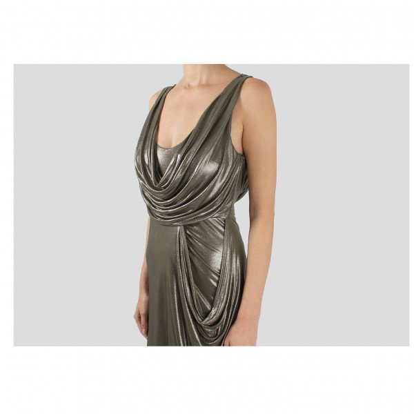 Jenny Packham Metallic draped  Mini Dress