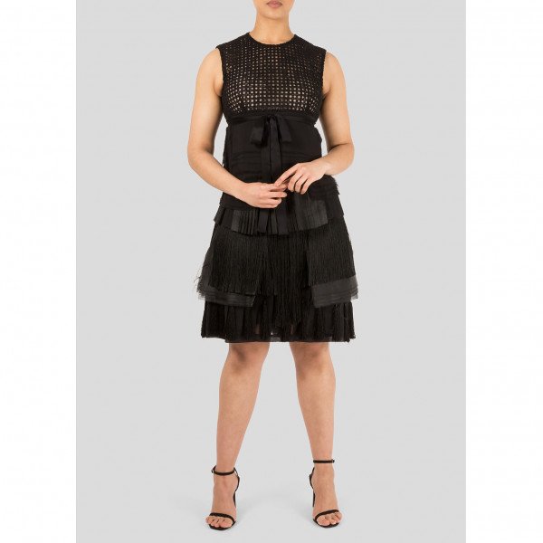 Giambattista Valli Sleeveless Fringe-Detail Dress