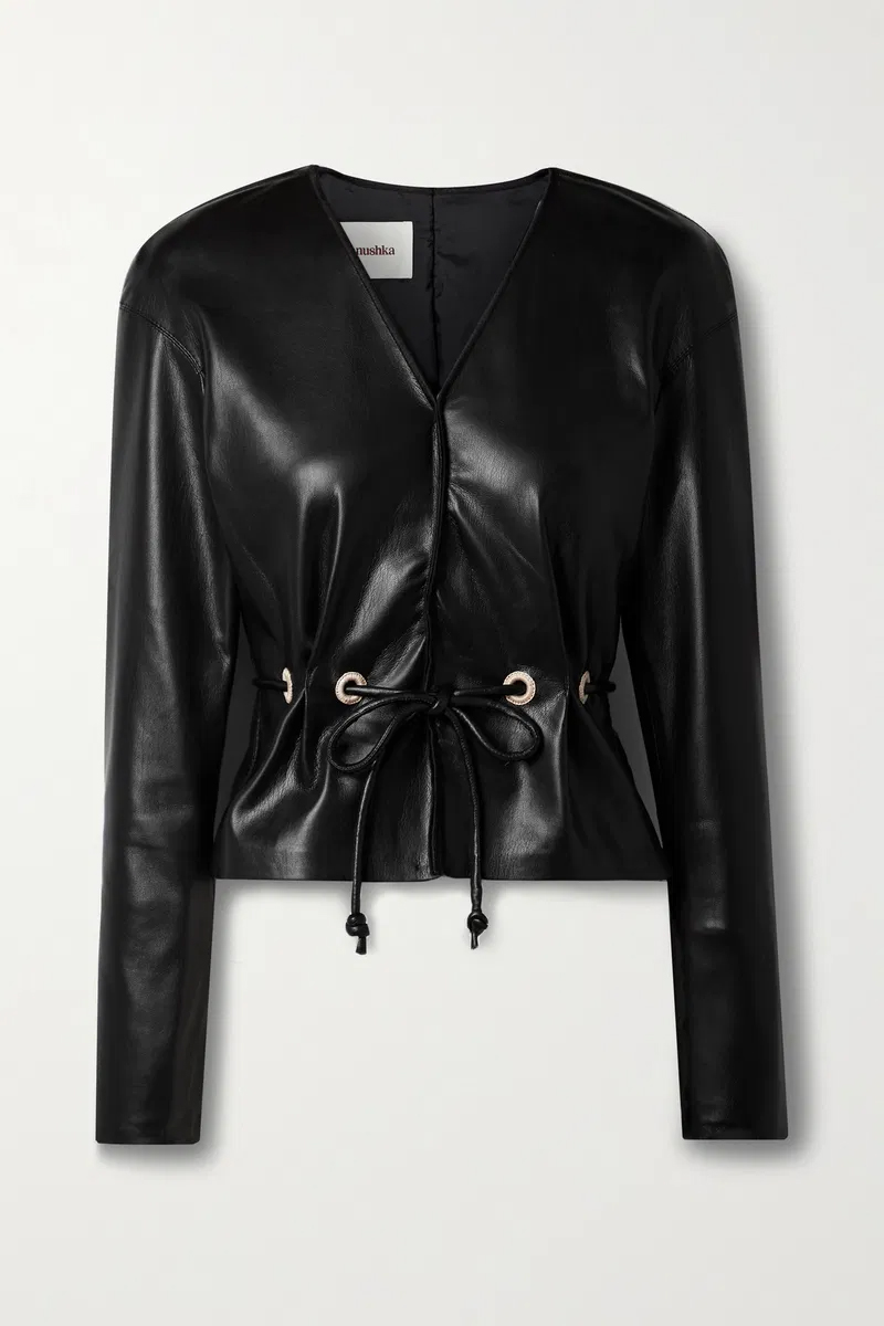 Nanushka Faroe Black Fitted Top with Bracelet Belt
