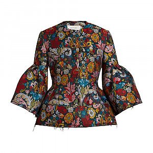 Buy Marques Almeida White Floral Belted Jacket in Brocade