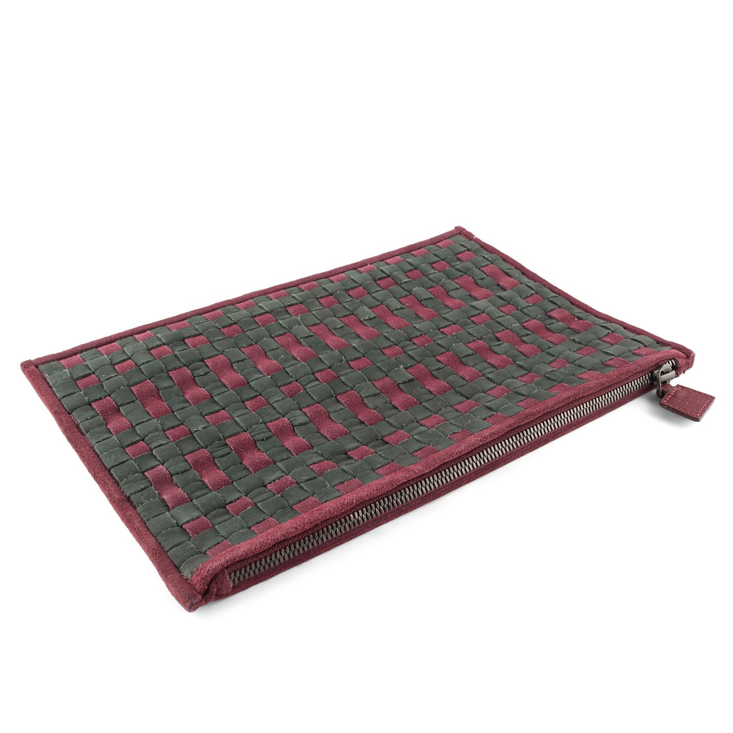 Carolina Wong Louise Woven Suede Clutch