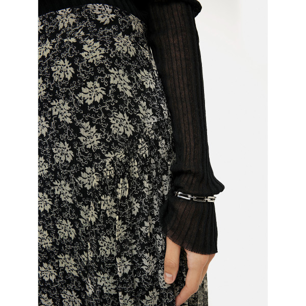 Jigsaw Block Leaf Floral Maxi Skirt