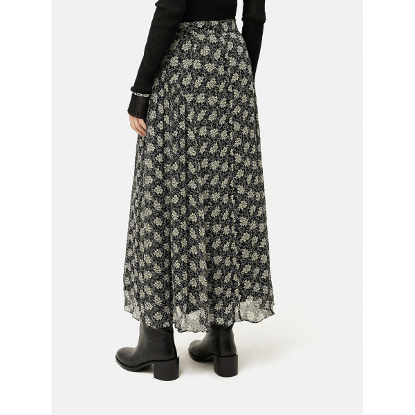 Jigsaw Block Leaf Floral Maxi Skirt