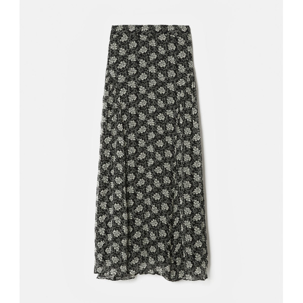 Jigsaw Block Leaf Floral Maxi Skirt