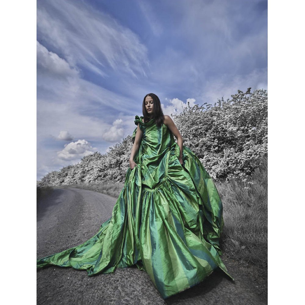 House Of Sheldonhall Metallic Striped Gown