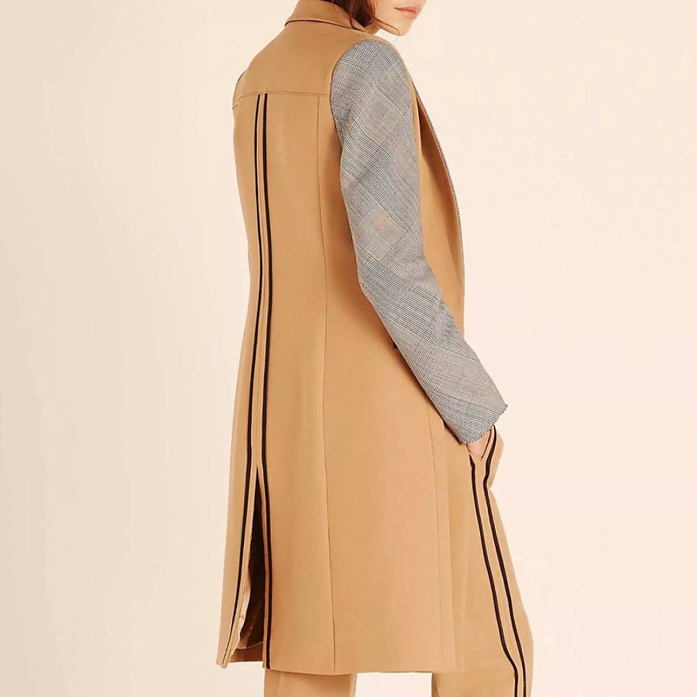 Amanda Wakeley Checkered Panelled Blazer Coat