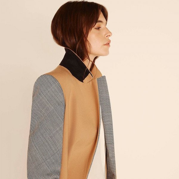 Amanda Wakeley Checkered Panelled Blazer Coat