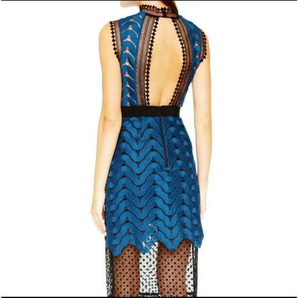 Self-Portrait Self Portrait Teal Blue Lace Dress